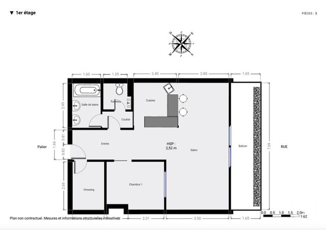 Afficher la photo en grand Appartement F2 à vendre - 2 pièces - 57.3 m2 - PARIS - 75011 - ILE-DE-FRANCE - Century 21 Chorus Bastille