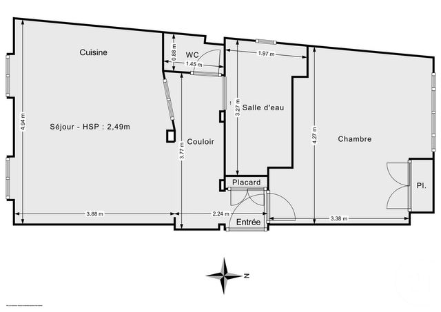 Appartement F2 à vendre - 2 pièces - 43.74 m2 - PARIS - 75011 - ILE-DE-FRANCE - Century 21 Chorus Bastille