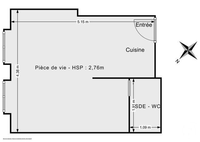 Appartement Studio à vendre - 1 pièce - 22.25 m2 - PARIS - 75011 - ILE-DE-FRANCE - Century 21 Chorus Bastille