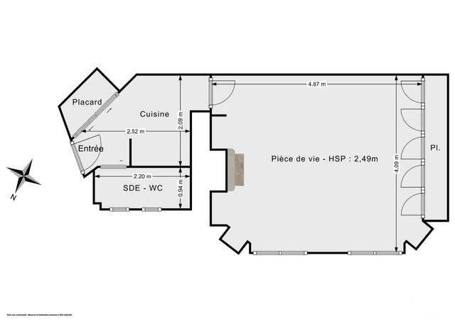 Appartement Studio à vendre - 1 pièce - 29.03 m2 - PARIS - 75012 - ILE-DE-FRANCE - Century 21 Chorus Bastille