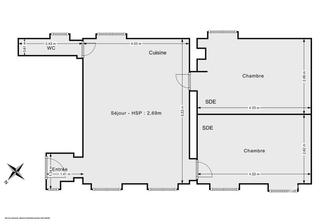 Appartement F3 à vendre - 3 pièces - 50.81 m2 - PARIS - 75011 - ILE-DE-FRANCE - Century 21 Chorus Bastille